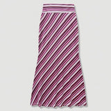 Purpdrank   Spring Summer Vacation Slim Wrap Hip Long Skirt Ladies Fashion Street Bohemian Half Skirt High Waist Striped Printed Midi Skirt