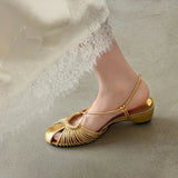 Purpdrank   Women's Vintage Gladiator Sandals Closed Toe Strappy Mid Heel Sandals Slingback Buckle Summer Beach Casual Shoes for Ladies