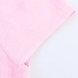 Purpdrank  Sweet Slim Fold Decoration Summer New Women's Fashion French Round Neck Knitted Top