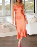 Purpdrank  Satin Strapless Sexy Maxi Dress Women Backless Slim Hollow Out Party Club Dresses Summer Elegant Off Shoulder Long Vestidos