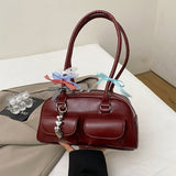 Purpdrank  Y2K Ita-bag For Girls Lace Pendant Cosplay Accessories Large Capacity Boston Shoulder Bags 2025 Designer Handbags Luxury
