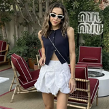 Purpdrank  Spring New Women's Fashion and Elegance Slim Fit Versatile Jacquard Lantern Mini Skirt