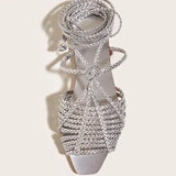 Purpdrank  Fashion Womens Shoes All-Match Female Sandal Open Toe Large Size Strappy Heels Luxury New Girls Flat Peep Summer Big  Beige