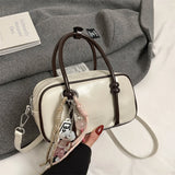 Purpdrank  Mini Square Top-handle Bags For Women Contrast Color Small Boston Shoulder Crossbody Bag 2025 New Luxury Designer Handbags