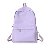 Purpdrank   Women Schoolbag Waterproof Large Capacity School Backpack Smooth Zipper Solid Teens Girl Casual Daypack Bag Student Supply