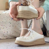 Purpdrank  Women's Slippers Platform Heeled Shoes Designer Lace Up Pumps Woman Sandals 2025 Summer Brand Casual Sandalias De Mujer