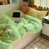 Purpdrank  Hot Sale Striped Cotton Bedding Set Soft & Skin-Friendly Duvet Cover Sets Japan and Korea Style Design Bed Linen Set