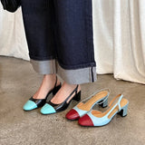 Purpdrank   Fashion Leather Slingbacks Women's Sandals Fashion High Heels Formal Ladies Shoes Sexy Party Sandals Dress Wedding Party Shoes