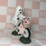 Purpdrank  New Halloween Decoration Ghost and Pink Pumpkin Bicycle Creative and Interesting Home Decorative Ornaments Halloween Gift