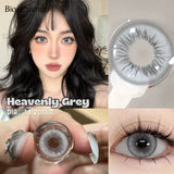 Purpdrank  2Pcs Light Brown Contact Lens Yearly New Gray Lens Colored Cosmetics Gray Big Eyes Makeup Korean Soft Pupil for Eyes