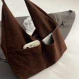 Purpdrank  2-IN-1 Underarm Shoulder Bag Sets For Women Faux Suede Multi Pockets Large Capacity Shopper Tote Bag 2025 Latest Handbags