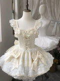 Purpdrank  Japanese Sweet Lolita Elegant Women Dress Kawaii Bow Puffy Princess Evening Dress Y2k Fashion Female Fairy Lace Party Dress New