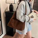 Purpdrank  2-IN-1 Underarm Shoulder Bag Sets For Women Faux Suede Multi Pockets Large Capacity Shopper Tote Bag 2025 Latest Handbags