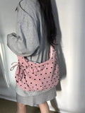 Purpdrank  Canvas Hobos Bags Women's Drawstring Pleated Large Capacity Corduroy Commuting Shoulder Bag
