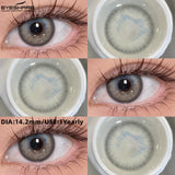 Purpdrank  1 Pair Fashion Colored Contact Lenses Popular Natural Gray Brown Beauty Pupils Black Eyes Lens Yearly Blue Eyes Contact