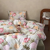 Purpdrank  New 100% Cotton Floral Print Bedding Sets Cozy Skin Friendly Soft Comforter Set Naked Sleeping Textile Supplies for All Seasons