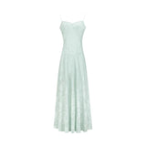Purpdrank  Elegant Green Strapless Dress Beach Vacation Style Women's Summer Slimming A-Line Long Skirt Soft Fabric All-Season Citywalk