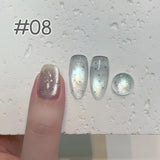 Purpdrank  6-Color 12ML Sea Blue Cat Eye Gel Nail Polish Adhesive Autumn Blue Glass Bead Cat Eye Nails Nail Art Nail Supplie