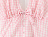 Purpdrank  Sweet Cute White Mini Dress For Pretty Girl Elegant A-line Bow V Neck Summer Dresses Party Robe Vacation Vestidos 2025