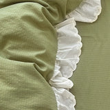 Purpdrank  Princess Bedding Sets INS Ruffle Lace Bow Quilt Cover Romantic Bedclothes Woman Girls Bedroom Decor Duvet Cover постельное белье