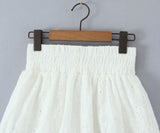 Purpdrank  Ballet Girl White Embroidery Hollow Out hole Spliced Lace Shorts Women Holiday Elastic Waist Short Pants With Linging