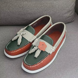Purpdrank  Leather Docksides Classic Boat Shoes Mocassins Shoes Handmade Shoes Mens Casual Loafers Non-Slip Rubber Outsoles