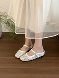 Purpdrank  Summers Cover Toe Weave Women Slippers Elegant Comfortable Slip On Slingback Mules Slides Shoes