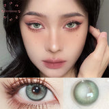 Purpdrank  Elsa Green Contact Lenses for Eyes Natural Yearly Contact Lens Big Beauty Pupil Degrees Prescription Myopia