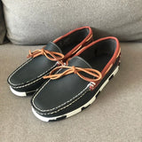 Purpdrank  Leather Docksides Classic Boat Shoes Mocassins Shoes Handmade Shoes Mens Casual Loafers Non-Slip Rubber Outsoles