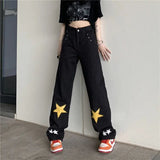 Purpdrank  Hip Hop Vintage Women Jeans Spring Autumn New Star High Waist Harajuku Streetwear Fashion Casual Loose Wide Leg Denim Trousers