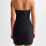 Purpdrank  Summer Tube Top Short Skirt Backless Slim Temperament Elegant Women's Dress