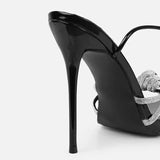 Purpdrank  New Arrival Silver Crystal Narrow Band Women's Sandals Summer Party Wedding Prom Shoes Platform Open Toe High Heels