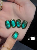 Purpdrank  12ML 10-Color Blue Series Blue Eyes Star Sea Cat Eye Gel Nail Polish New Summer Flash Lamp Cat Eye Nail Polish Nail Art