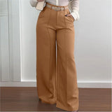 Purpdrank  Women Shiny Yellow Capris Pants High Waist Trousers Office Work Lady Full Length Summer Bottoms Capris Autumn Winter