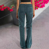 Purpdrank  Women's Fashion Denim Trousers Straight-Leg Double Button Detail Style Women's Clothing