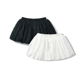 Purpdrank  Ballet Girl White Black Embroidery Hollow Out hole Elastic Low Waist Mini BUD Skirt Women Ball Gown Umbrella Skater Skirts