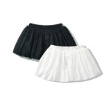 Purpdrank  Ballet Girl White Black Embroidery Hollow Out hole Elastic Low Waist Mini BUD Skirt Women Ball Gown Umbrella Skater Skirts