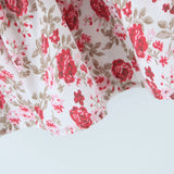 Purpdrank  Women Sexy Flower Print Cross Bandage Off Shoulder Dress Fold Elastic Back 3 layer Wood Ears Ruffles Hem Cake Mini Holiday Robe