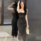 Purpdrank  Elegant Flower Print Suspender Dress Women Fashion Off Shoulder Backless Midi Dresses Chic Female Party Club Vestidos