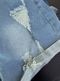 Purpdrank  European and American Summer New Sexy High Waist Tight Piercing High Elasticity Jeans for Women Denim Shorts Plus Size