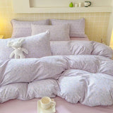 Purpdrank  4Pcs Jacquard Double-Layer Yarn Fitted Sheet Grade A Home Dormitory Bedding Set Cloud Touch Soft Skin-Friendly Bedroom Decor