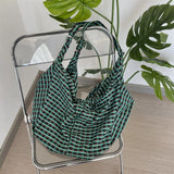 Purpdrank  Colorful Plaid Shoulder Bags for Women Large Capacity Portable Ladies Tote Underarm Bag Travel Outdoor Female Casual Handbags