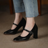 Purpdrank  New Spring Autumn Retro Mary Janes Shoes Woman Fashion Fretwork Bullock Women's Pumps Casual Shallow Shoes Heels for Women