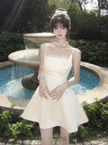 Purpdrank  Fairy Bow Mini Dress Women Birthday Party Prom Mesh Dresses Summer Korean Fashion Spaghetti Strap Bodycon Design Vestidos