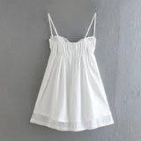 Purpdrank   Sexy White Spliced Embroidery Lace Bra Corset style Mini Dress Women Backless Party Skater Short Sling Robe Holiday