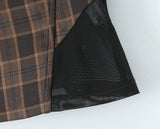 Purpdrank  Sexy Ruched Wire Bra Coffee Plaid Camis Women Spliced Black Mesh Waist Back Zipper Crop Top Camisoles Bra Tank Vest