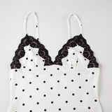 Purpdrank  Elegant Streetwear Polka Dot V-neck Spaghetti Strap Dress Summer Lady Sexy Long  Dress Fashion French Style Outfits