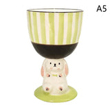 3D Cute Rabbit Ceramic Mug Stemware Hand-painted Irregular Large Capacity Coffee Mugs Cartoon Water Cup Creative Gift Tea Cups