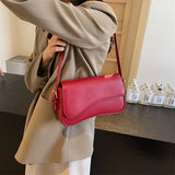 Purpdrank  Irregular Shapes Crossbody Bags For Women Red Lychee Pattern Flap Shoulder Bag Casual Street Simple Fashion Satchels 2025