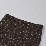 Purpdrank  Sexy Bodycon Lace & Sequin 2 Piece Set for Women Fashion O Neck Long Sleeve Bodysuit and Mini Pencil Skirt Matching Outfit